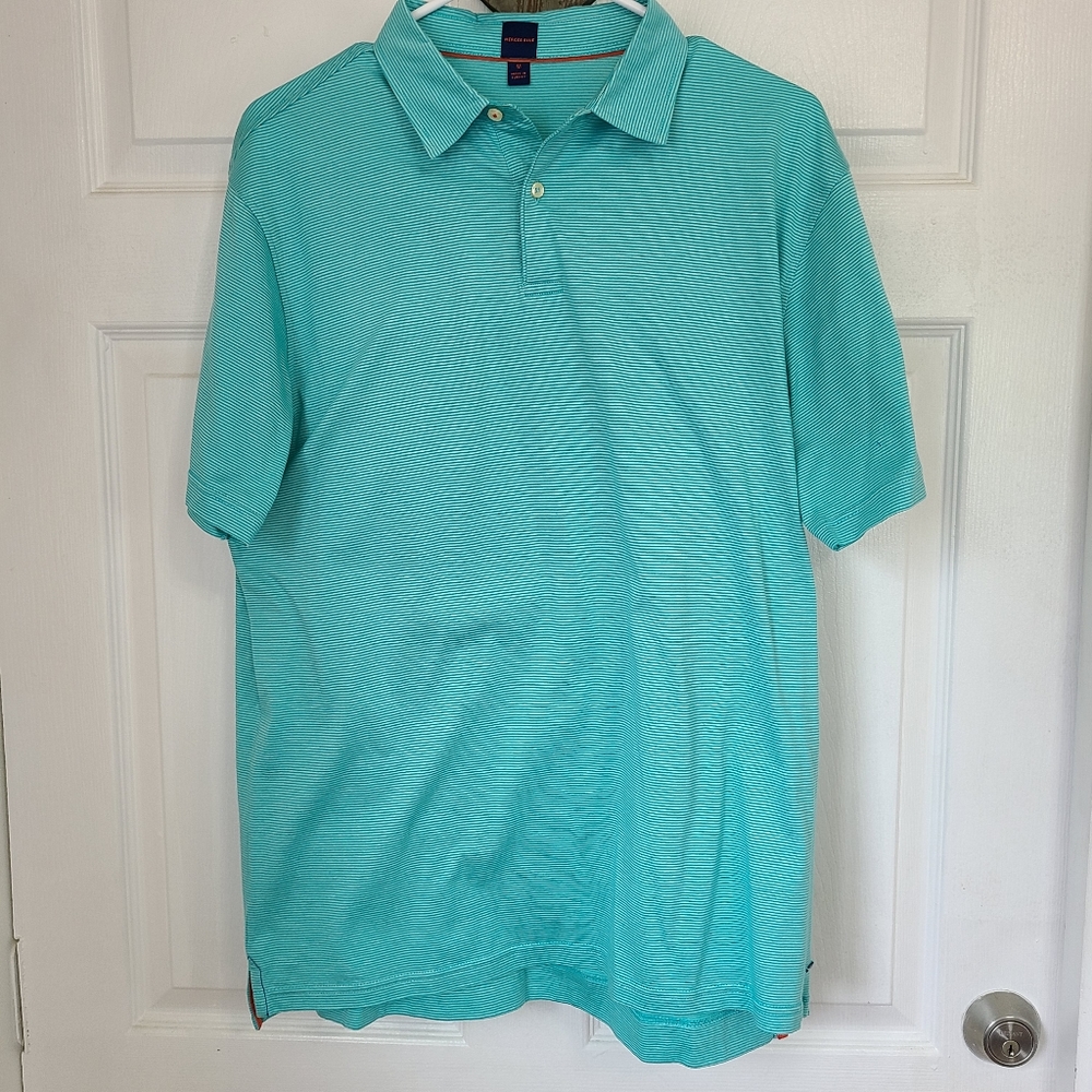 Mercer Blue Men's Short Sleeve Polo Shirt, Size: Medium Color: Teal